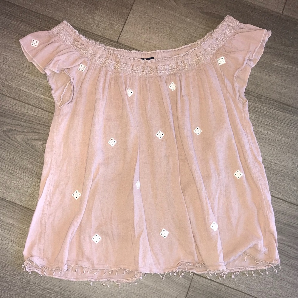 Dusty Pink Off the Shoulder Top